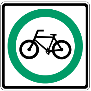 a graphic showing a 'bicycle route' sign