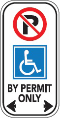 image of a by permit only no parking sign