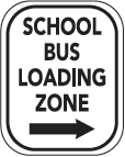 image of a school bus loading zone sign