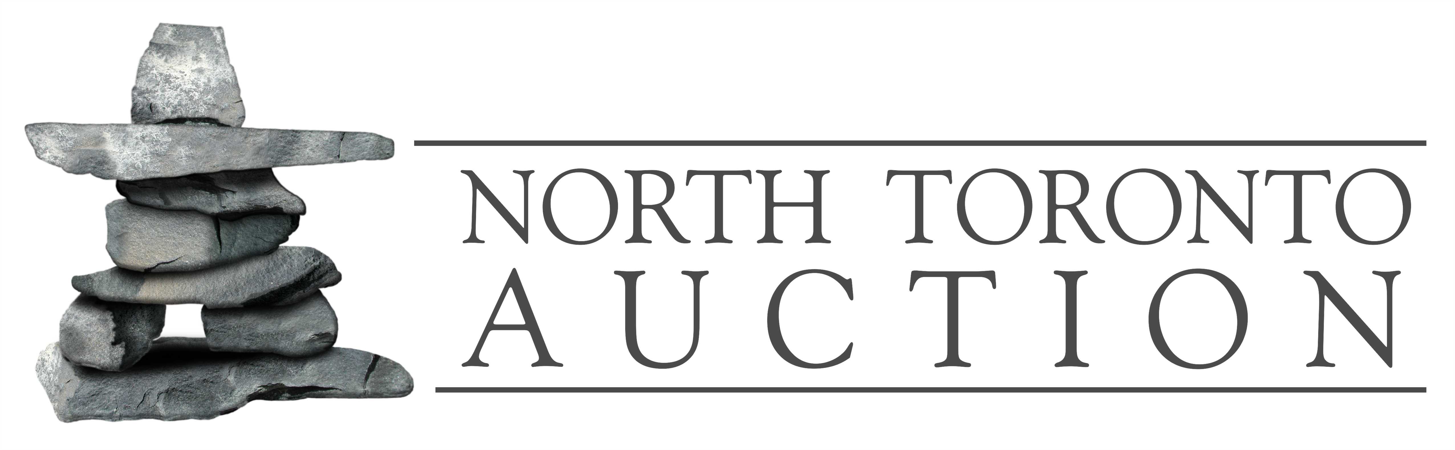 image of inuksuk with text that reads north toronto auction